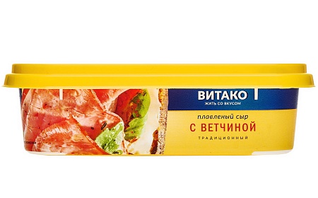 Сыр плавленый в ванночке с ветчиной 200г